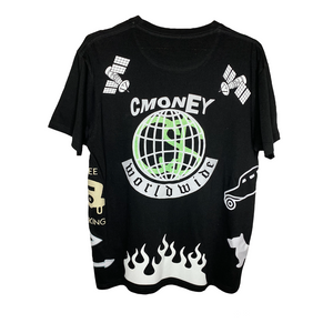 C Money  Monopoly (Black Unisex T- Shirt)